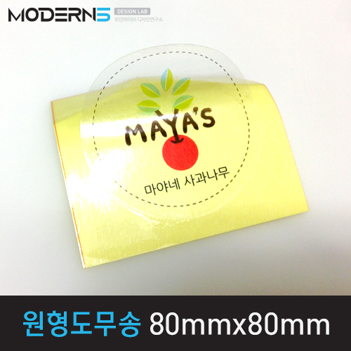 [투명데드롱지25μ] 원형도무송 스티커 80x80mm