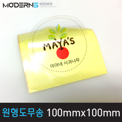 [투명데드롱지25μ] 원형도무송 스티커 100x100mm