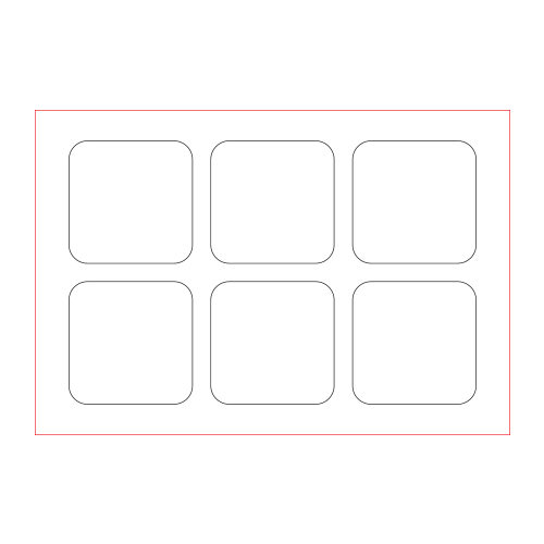 [일반스티커] 정사각 라운드 스티커 20x20mm(1세트 6개)