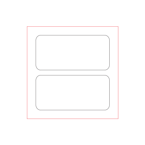 [일반스티커] 직사각 라운드 스티커 42x20mm (1세트 2개)