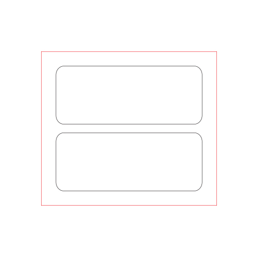 [일반스티커] 직사각 라운드 스티커 50x20mm (1세트 2개)